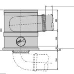 WFF 300 Wasserfilter kurze Version, dimensions in mm, WISY-Regenwasserfilter