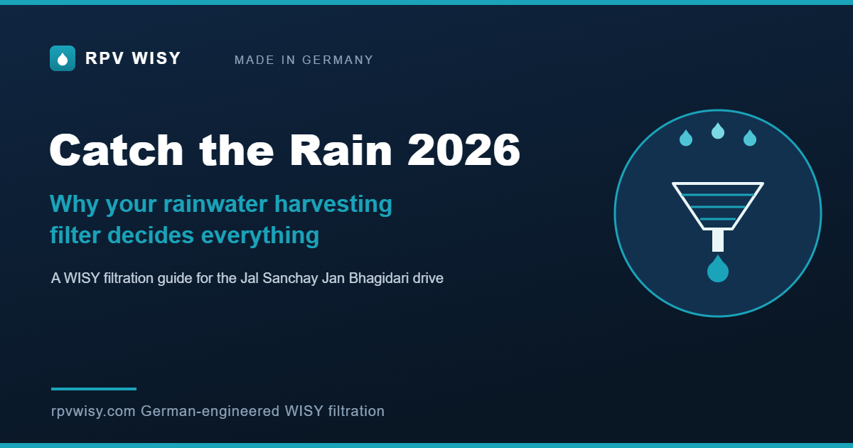 Catch the Rain 2026 campaign banner - RPV Wisy German-engineered rainwater harvesting filter